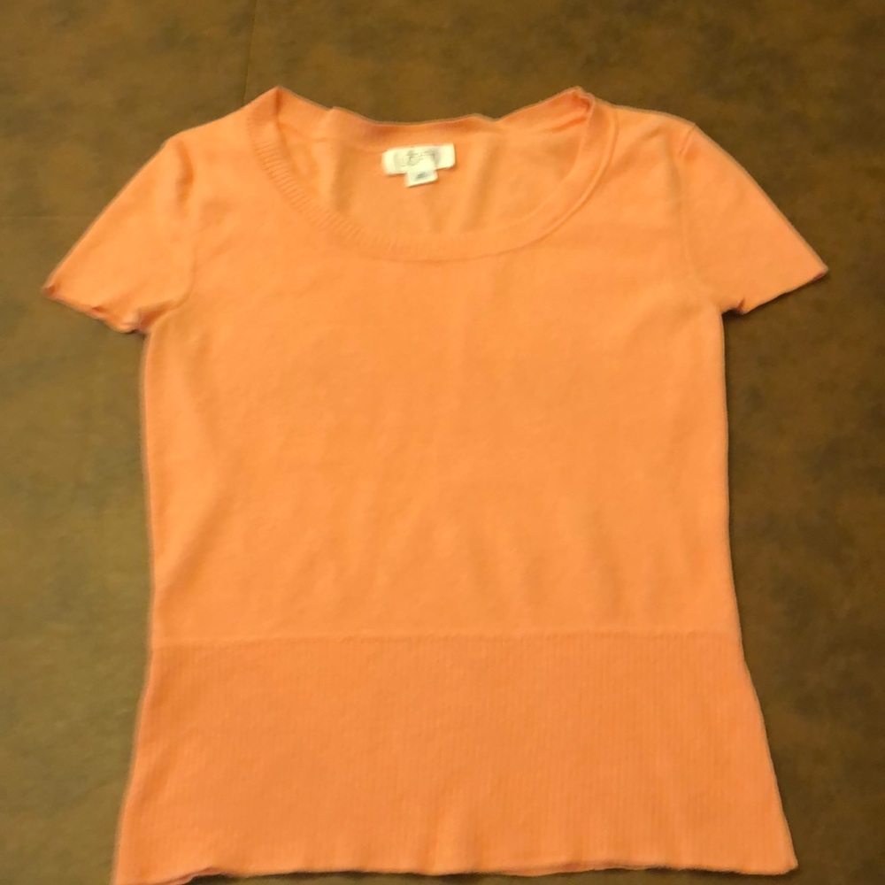 Orange Short Sleeve Sweater Top